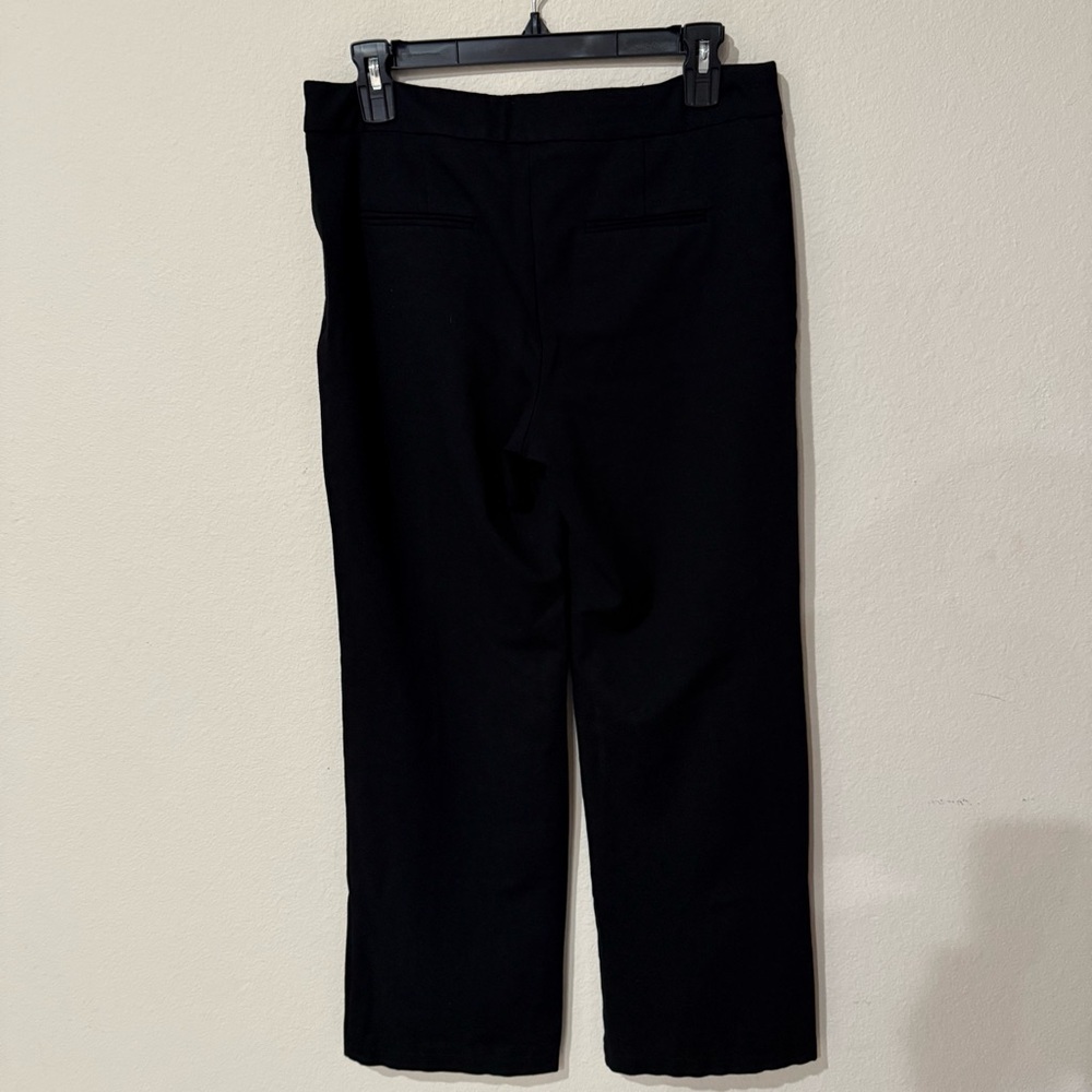 T Tahari Flat Front Pants Solid Stretch Ponte Wid… - image 3